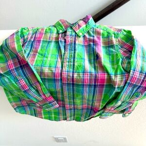 Polo button down plaid 4t